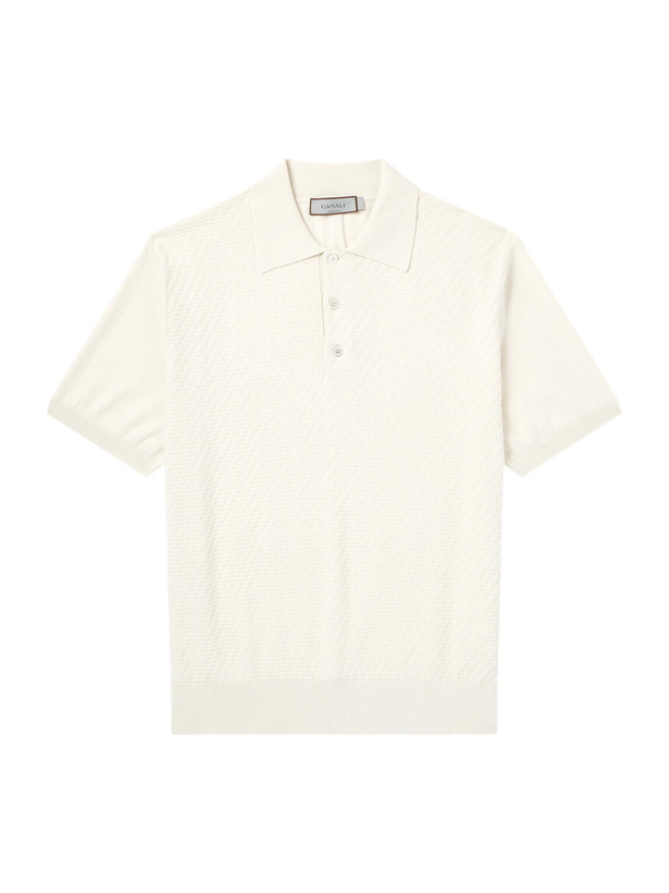 Photo: Canali - Cotton and Silk-Blend Polo Shirt - Neutrals