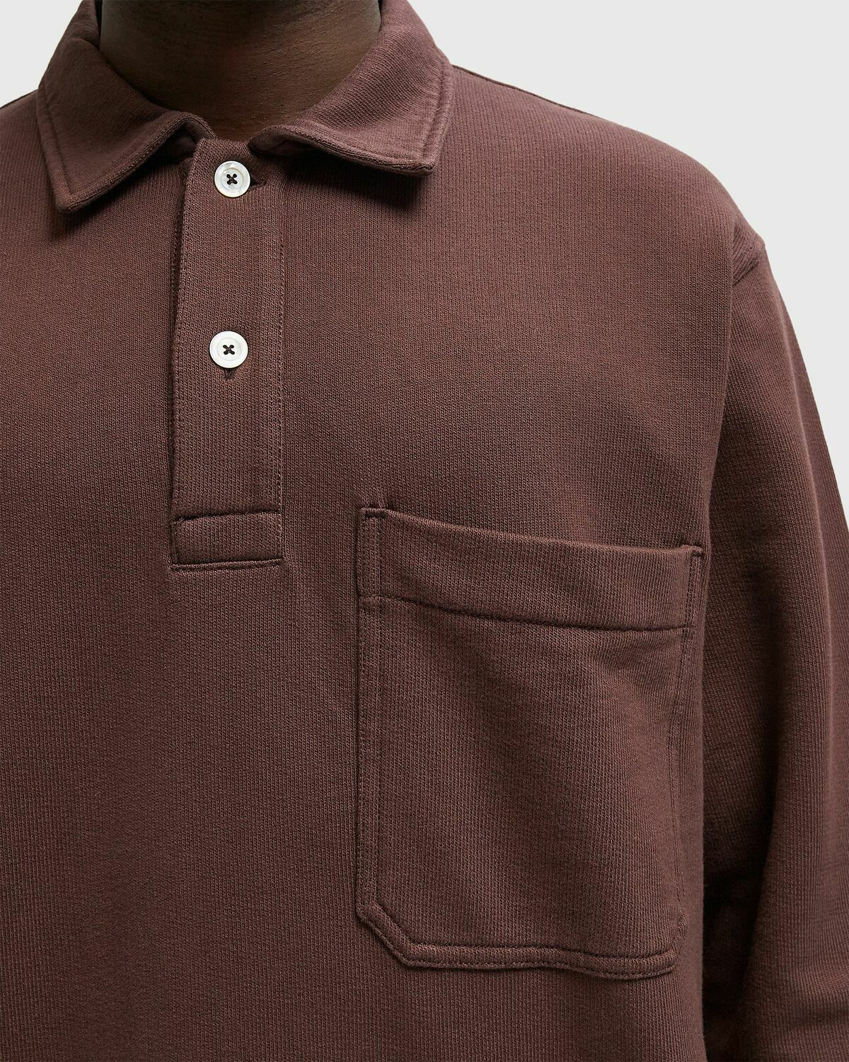 Norse Projects Fraser Relaxed Organic Loopback LS Polo Purple Men