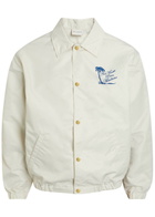 DRÔLE DE Monsieur Veste Slogan Palmier Printed Jacket Off White