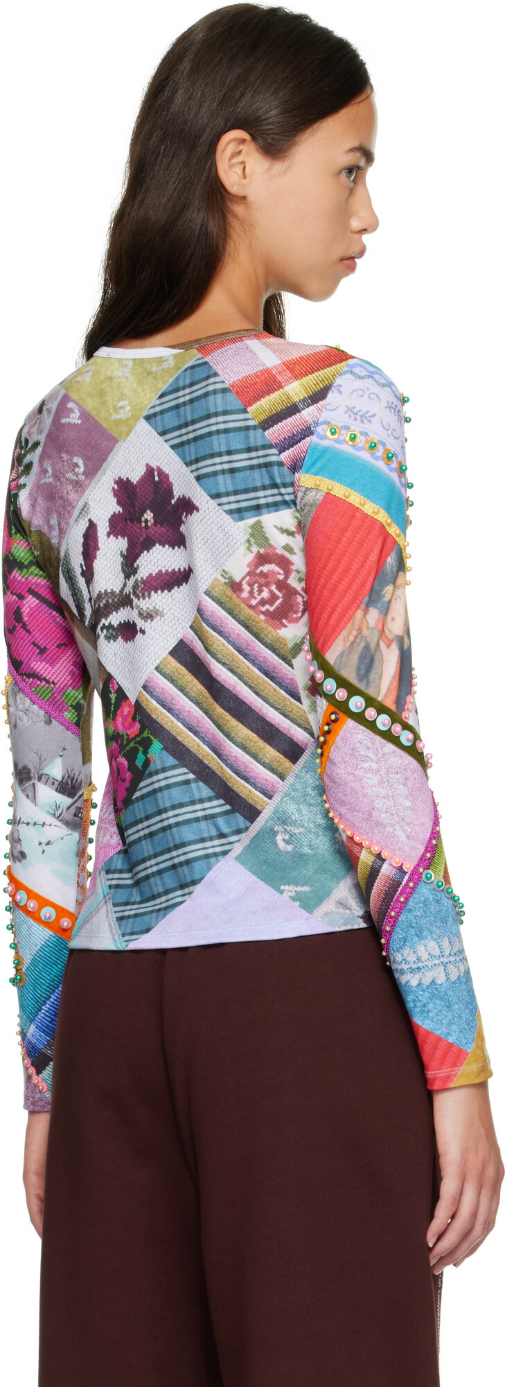 Chopova Lowena Multicolor 'Witty' Beaded Jersey Top