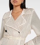 Self-Portrait Crystal-embellished trench coat