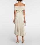 Polo Ralph Lauren - Off-the-shoulder pleated midi dress