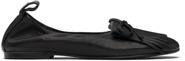 Photo: OPEN YY Black Bun Fringe Ballerina Flats