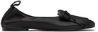 OPEN YY Black Bun Fringe Ballerina Flats