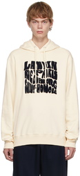 Lanvin Beige Flocked Logo Hoodie