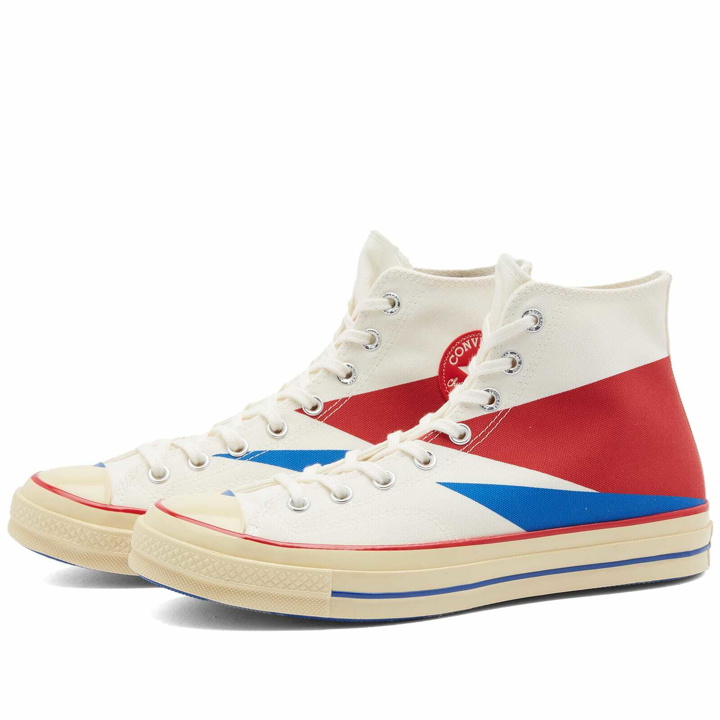 Photo: Converse Men's Chuck 70 Sneakers in Egret/Red/Blue