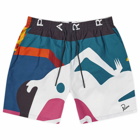 By Parra Men's Beached In White Swim Shorts in Multi