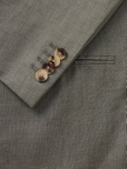 Mr P. - Double-Breasted Wool and Linen-Blend Suit Jacket - Green