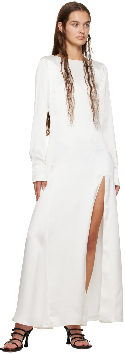 BITE Off-White Low Back Midi Dress
