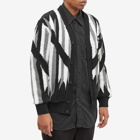 Beams Plus Men's Native Rag Pattern Boa Fleece Cardigan in Black