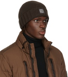 Stone Island Brown Ribbed Beanie