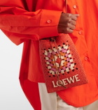 Loewe Paula's Ibiza crochet raffia pouch with strap