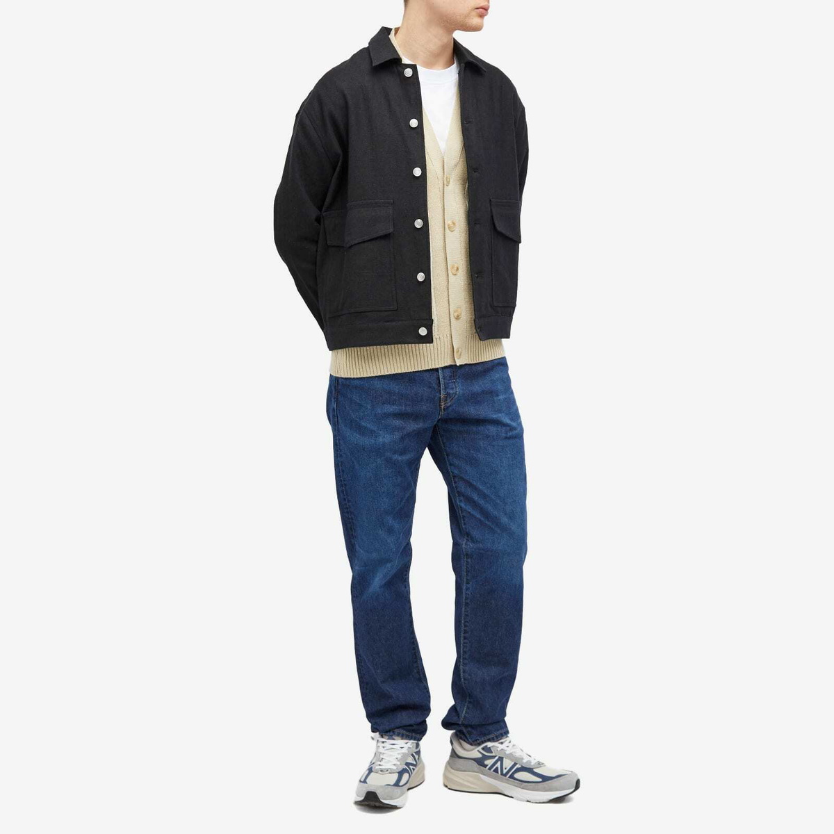 Edwin Men's Vega Cardigan in Beige/White