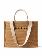 Marni - Logo-Embroidered Raffia Tote Bag