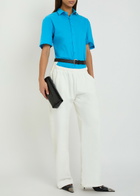 Bettter Contrasting Denim and Cotton Straight-leg Trousers White
