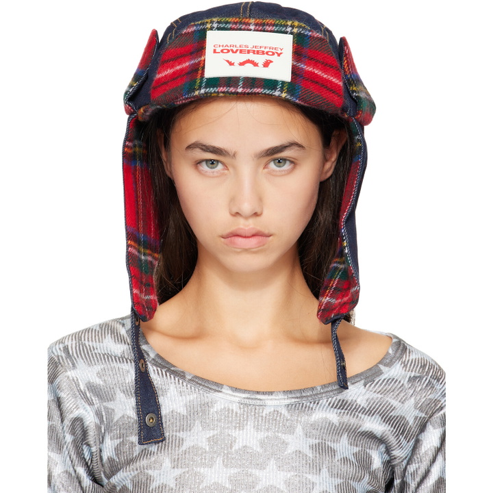Photo: Charles Jeffrey LOVERBOY Navy & Red Trapper Hat