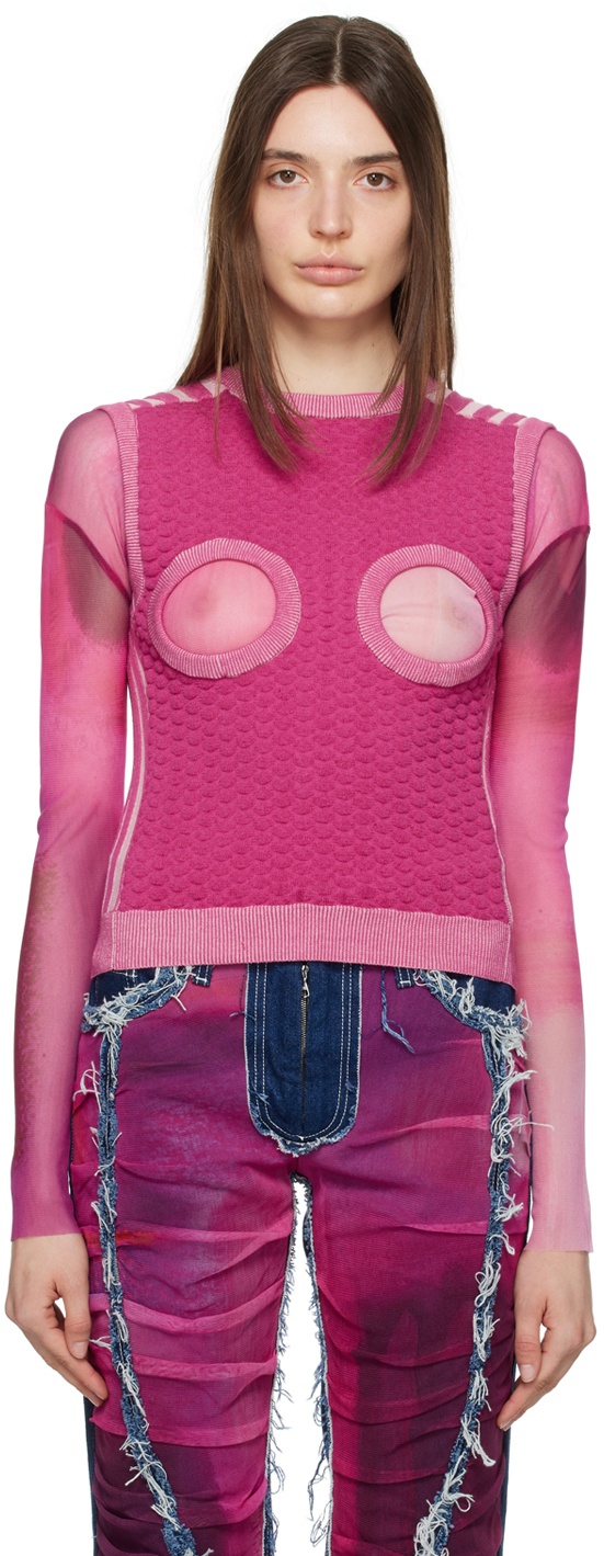 Photo: Paula Canovas Del Vas Pink Cutout Vest