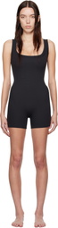 SKIMS Black Cotton Rib Onesie Romper