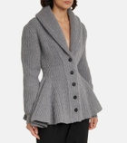 Alexander McQueen Ribbed-knit wool peplum cardigan