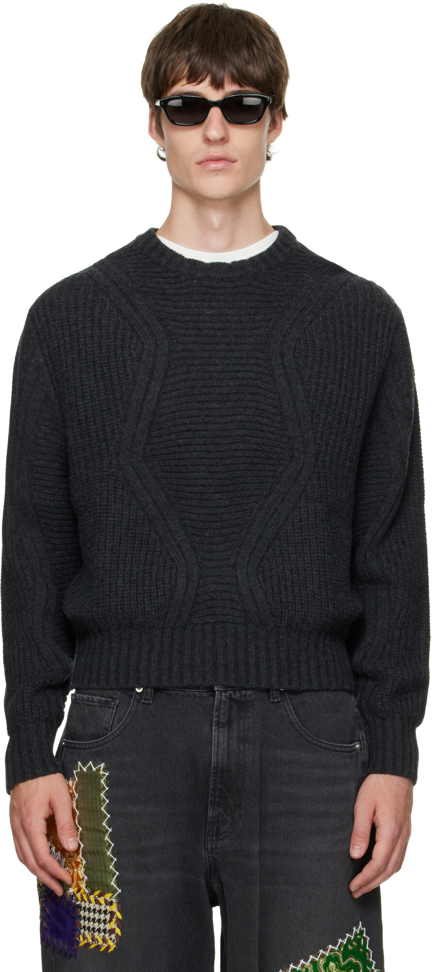 BLUEMARBLE Gray Chunky Wool Sweater