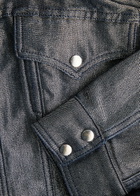 Marques' Almeida Belted Metallic Denim Jacket Silver