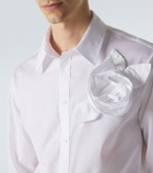 Simone Rocha Floral-appliqué cotton poplin shirt
