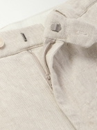 Club Monaco - Straight-Leg Pleated Linen Shorts - Neutrals