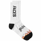 PLACES+FACES Men's Flame Sock in White
