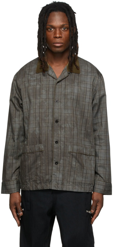 Photo: Sacai Grey & Khaki Glencheck Pyjama Shirt