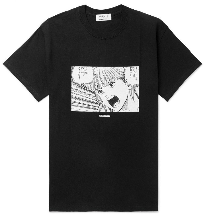 Photo: Flagstuff - Printed Cotton-Jersey T-Shirt - Men - Black