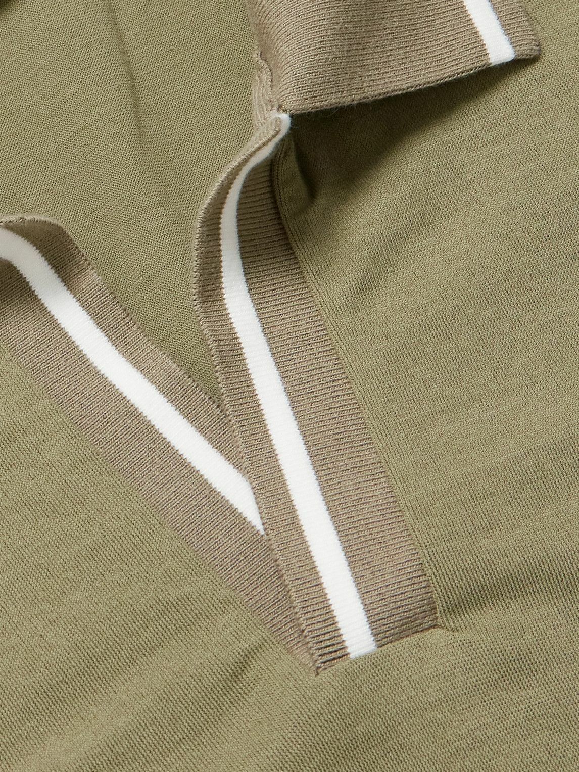Loro Piana - Open-Collar Cotton Polo Shirt - Green