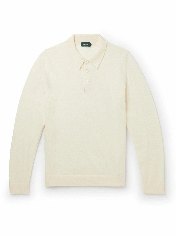 Photo: Incotex - Slim-Fit Virgin Wool and Cashmere-Blend Polo Shirt - Neutrals