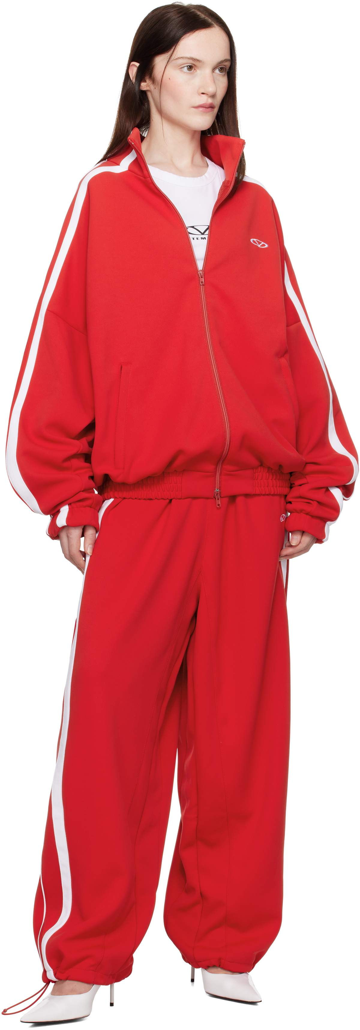 VETEMENTS Red Oval Logo Gym Sweatpants