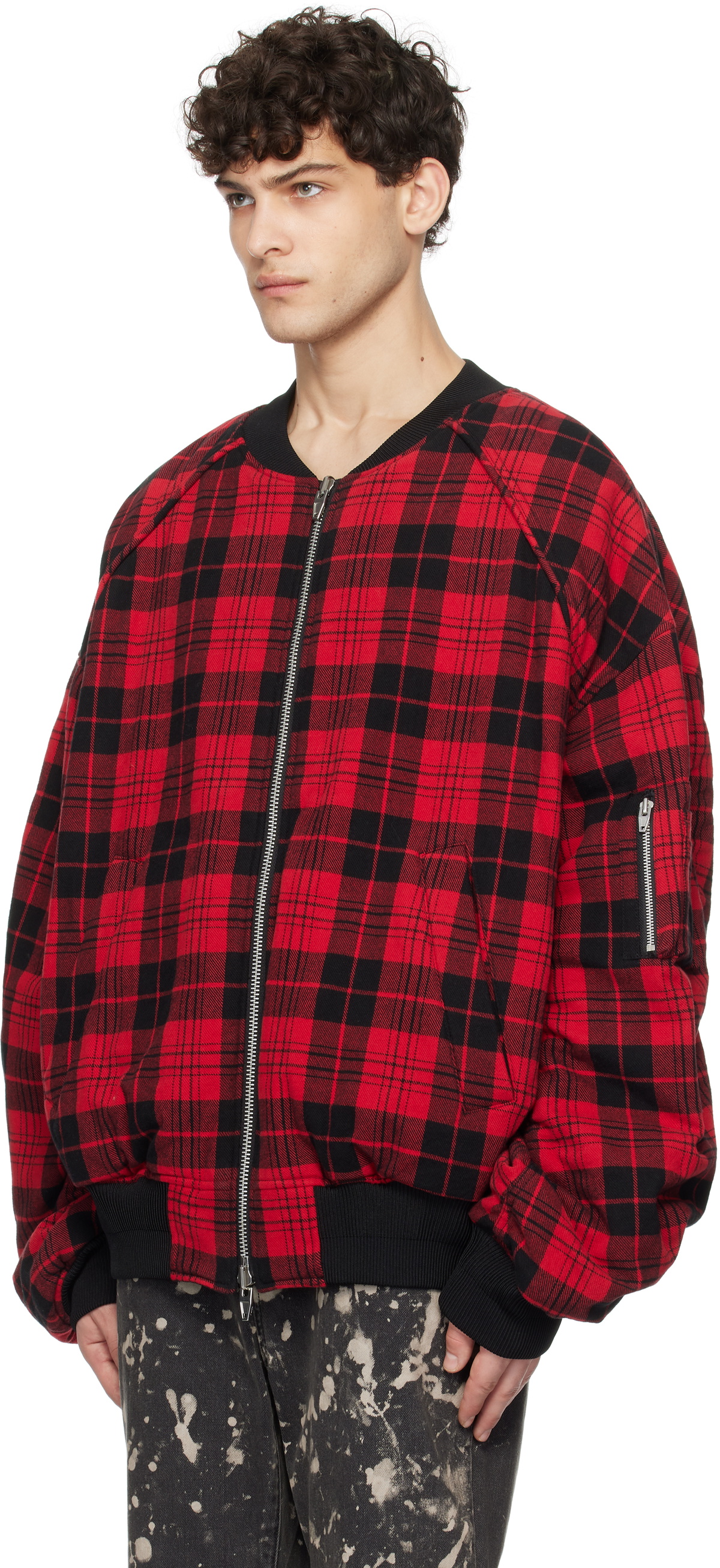 Juun.J Red MA-1 Jumper Reversible Bomber Jacket