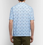 Sunspel - Camp-Collar Printed Cotton Shirt - Blue