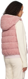 Moncler Grenoble Pink Padded Teddy Zip-Up Down Vest