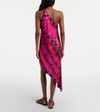 Pucci Soleil asymmetric silk twill midi dress