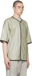 BYBORRE Beige Button Short Sleeve Shirt