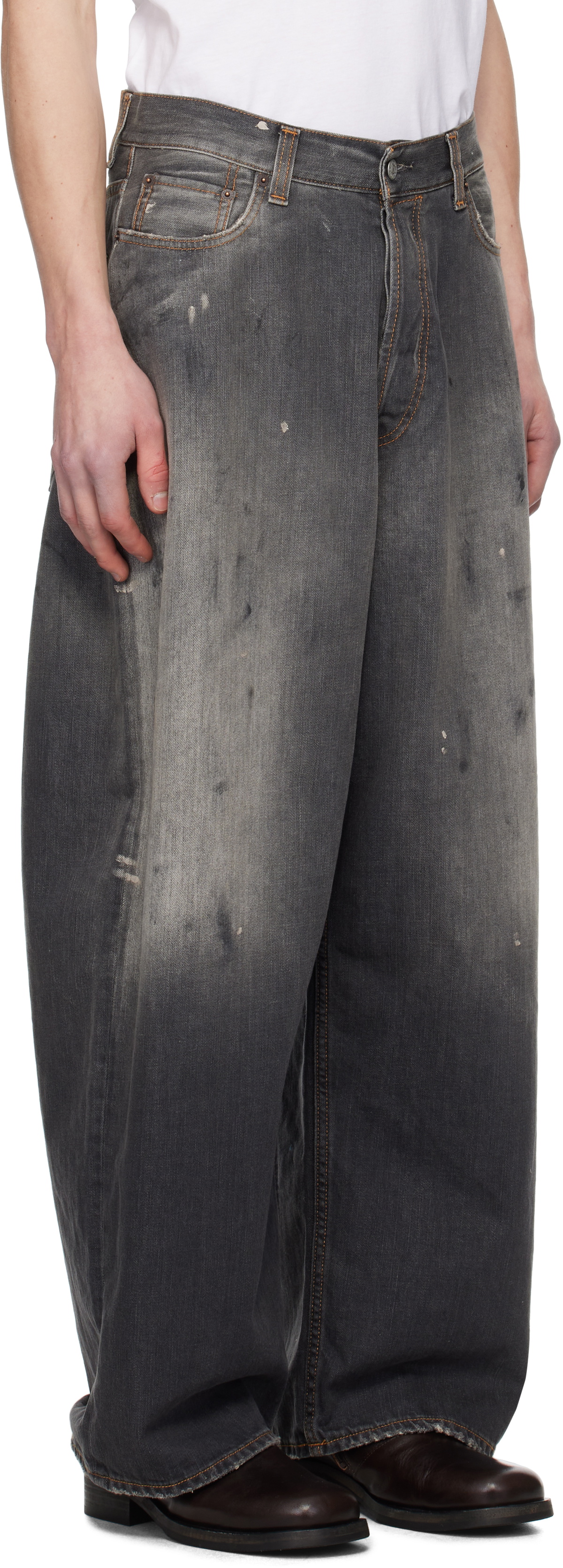パンツ Acne Studios Super Baggy Fit 2023F black Acne Studios Black Super Baggy Fit 2023 Jeans Acne Studios