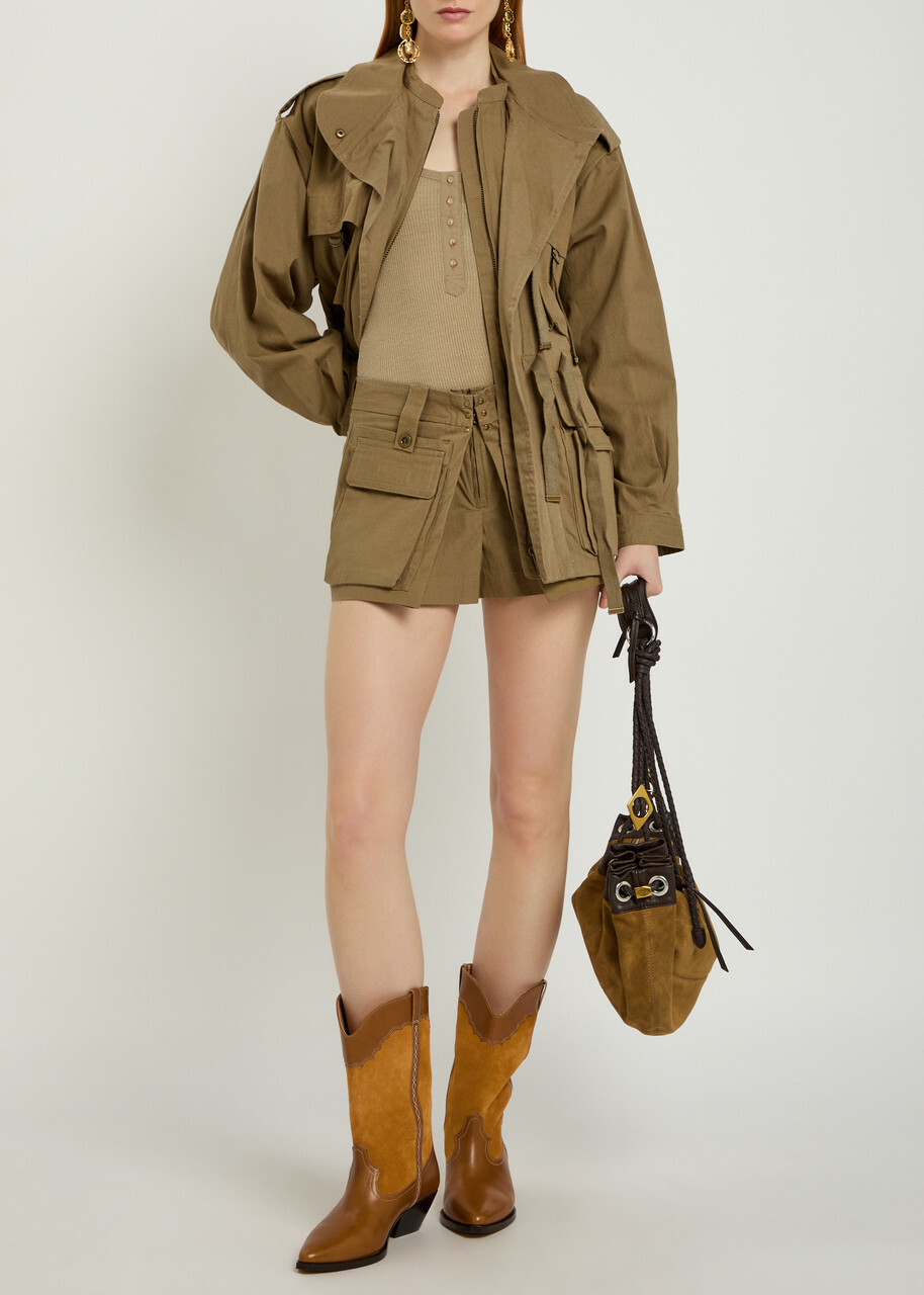 Isabel Marant Barta Canvas Shorts Khaki