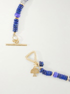Peyote Bird - Blue Heron Gold-Plated Multi-Stone Bracelet - Blue