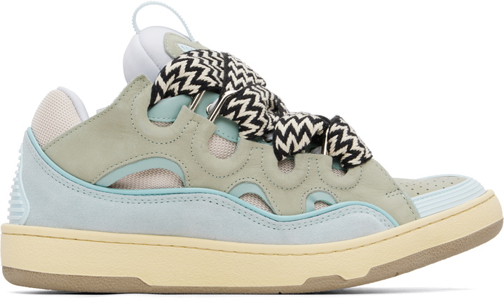 Photo: Lanvin Blue Leather Curb Sneakers