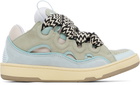 Lanvin Blue Leather Curb Sneakers