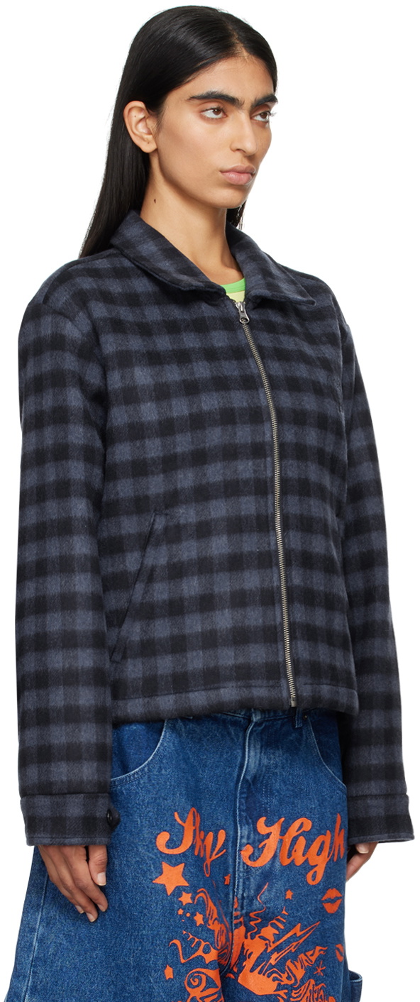 Sky High Farm Workwear Navy Wool Zip Jacket
