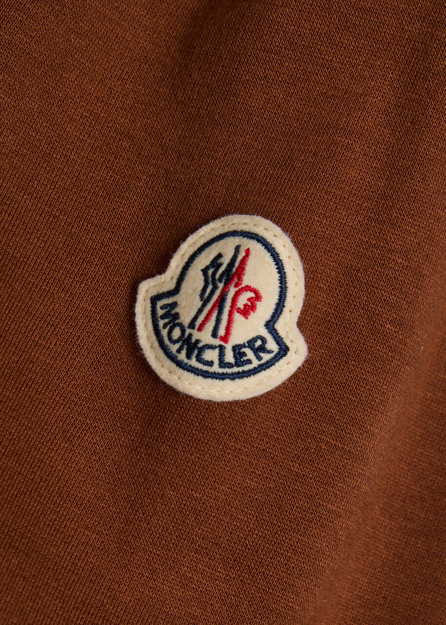 Moncler Logo-embroidered Cotton-blend Sweatshirt Orange