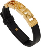 Versace Black & Gold Greek Key Bracelet