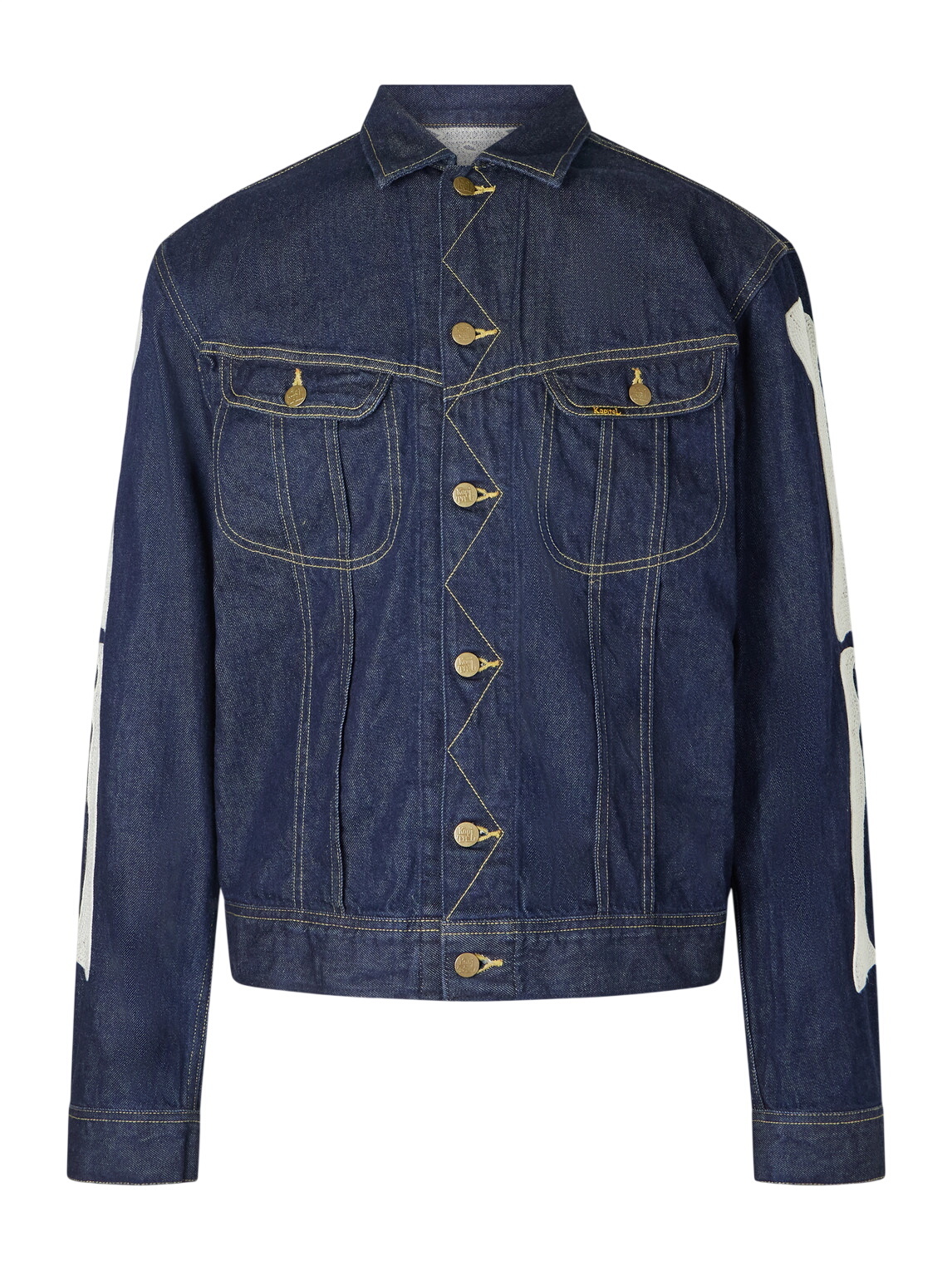 KAPITAL - Embroidered Velvet-Trimmed Jersey Track Jacket - Black