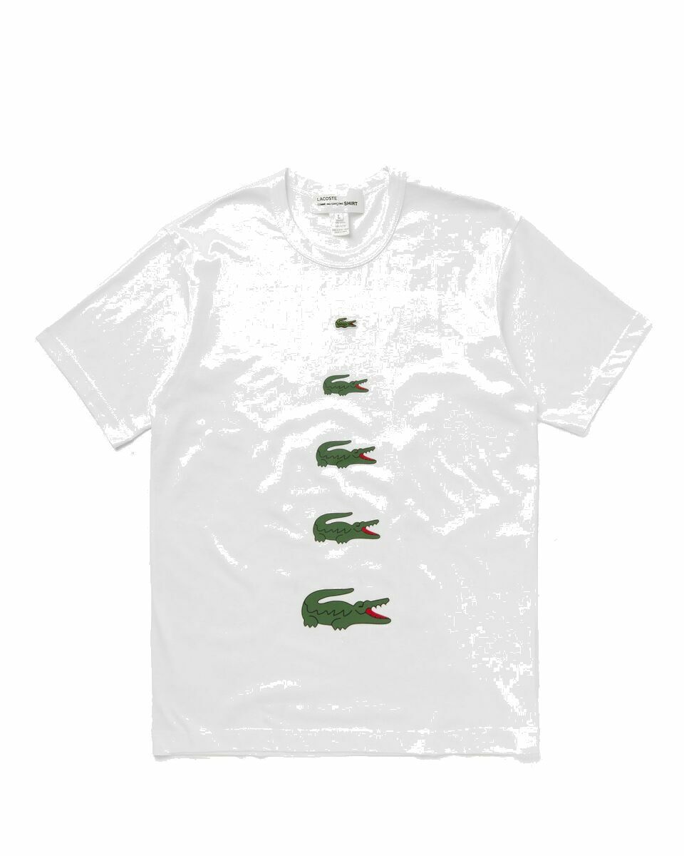 Photo: Comme Des Garçons Shirt X Lacoste Knit Tee Green/White - Mens - Shortsleeves