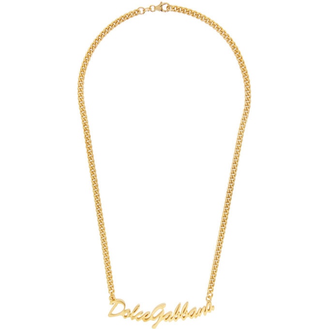 Photo: Dolce and Gabbana Gold Logo Necklace