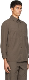 Lemaire Brown Poplin Patch Pocket Shirt